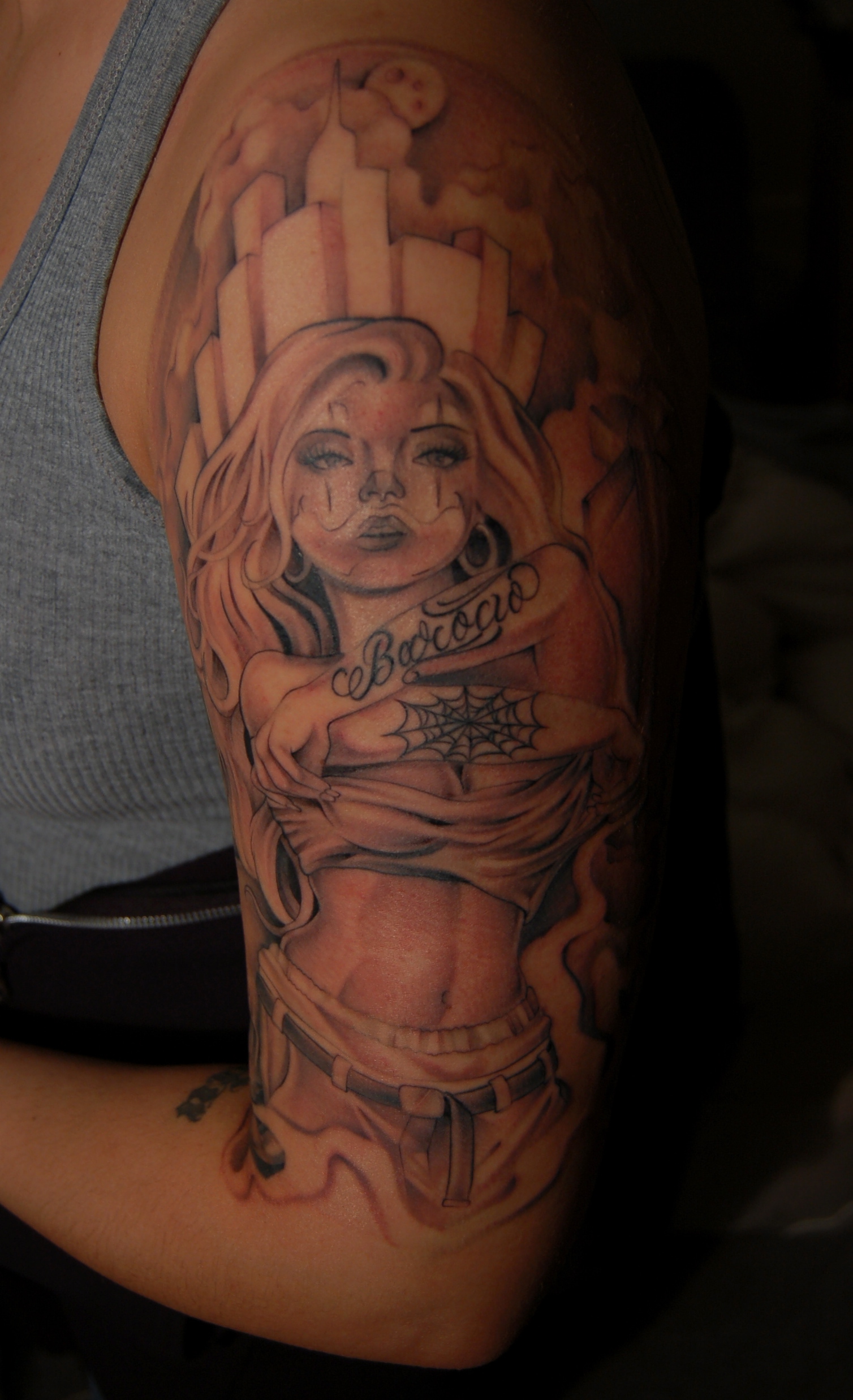girl, Gangster tattoo,